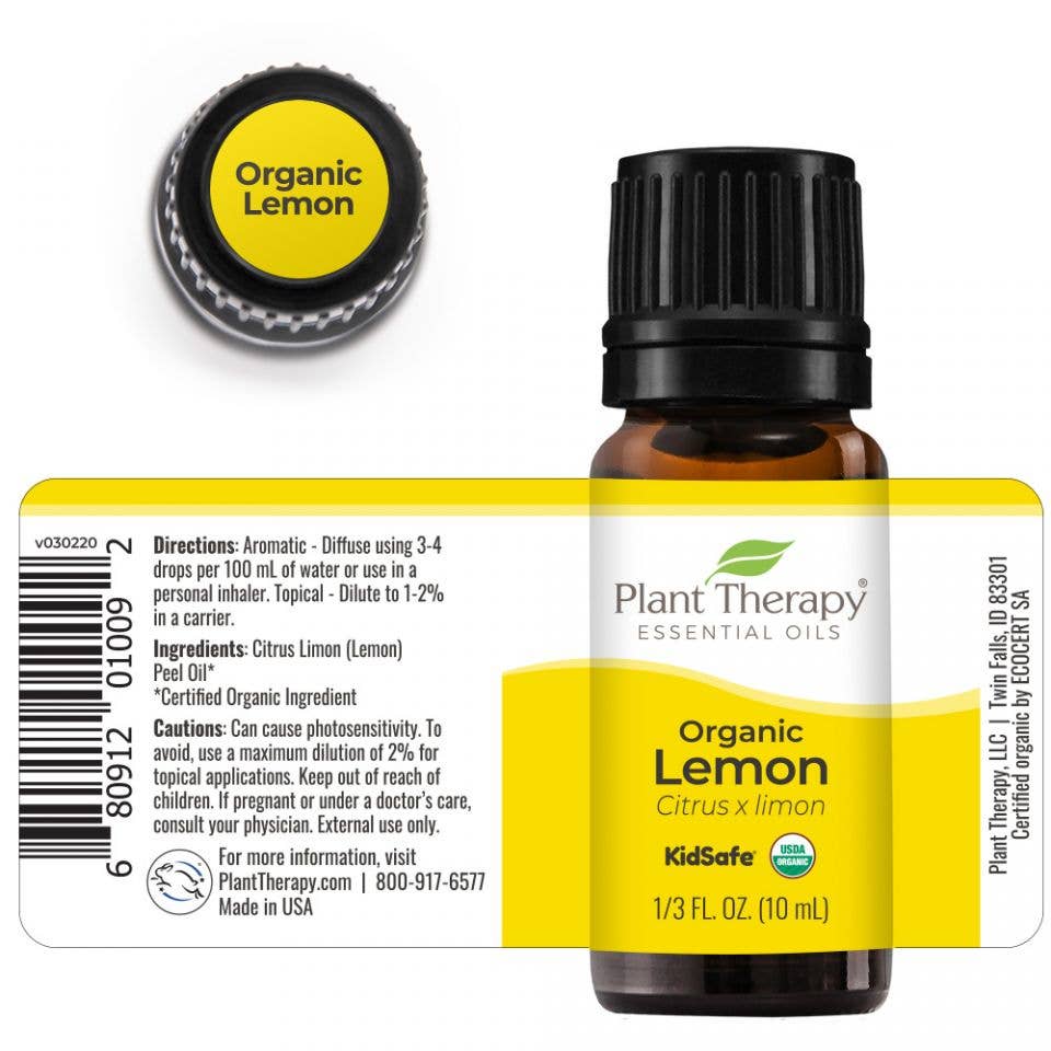 Organic Lemon Essential Oil 10 mL