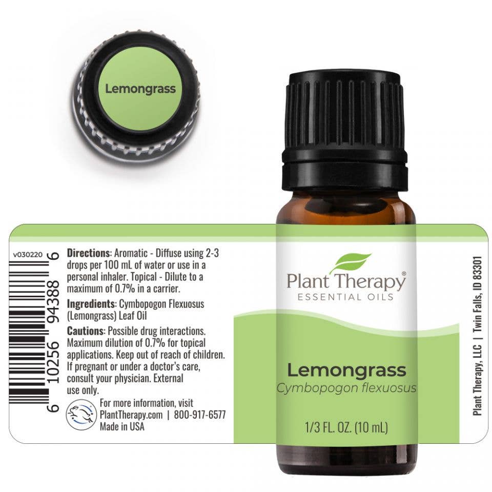 Organic Lemongrass Essential Oil 10 mL