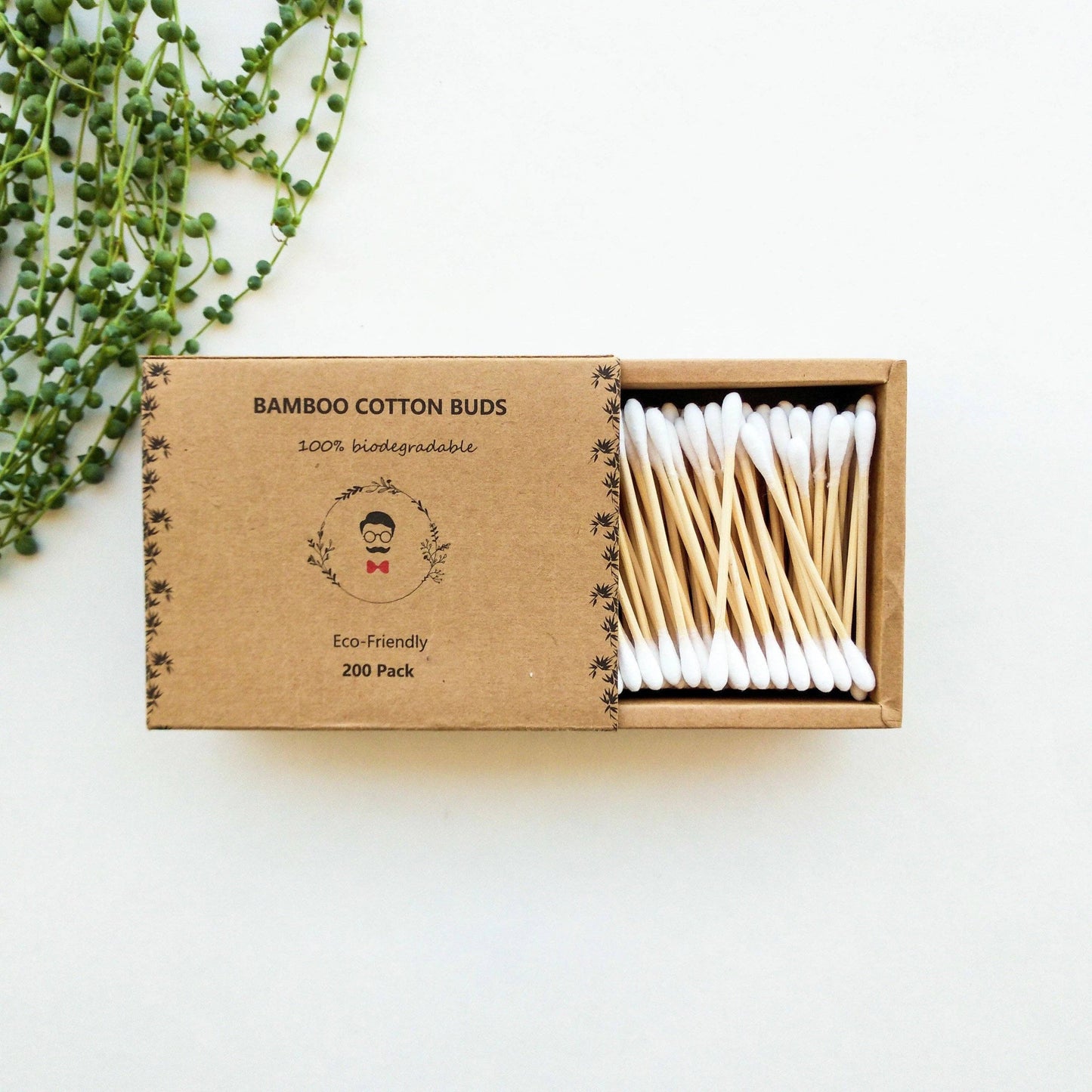 Organic Biodegradable Bamboo Cotton Buds - 200 Pack