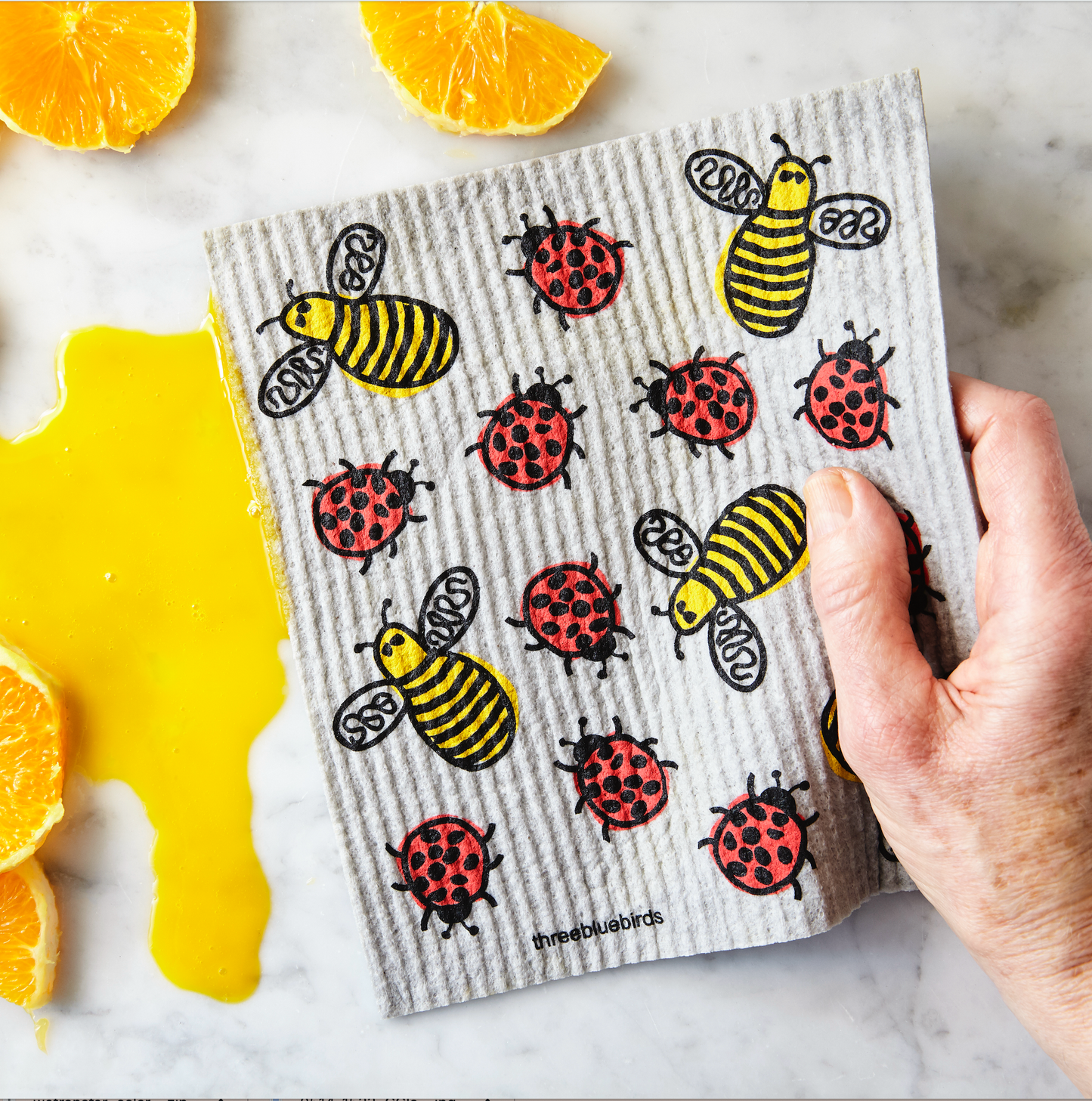Bees and Bugs Swedish Dishcloth
